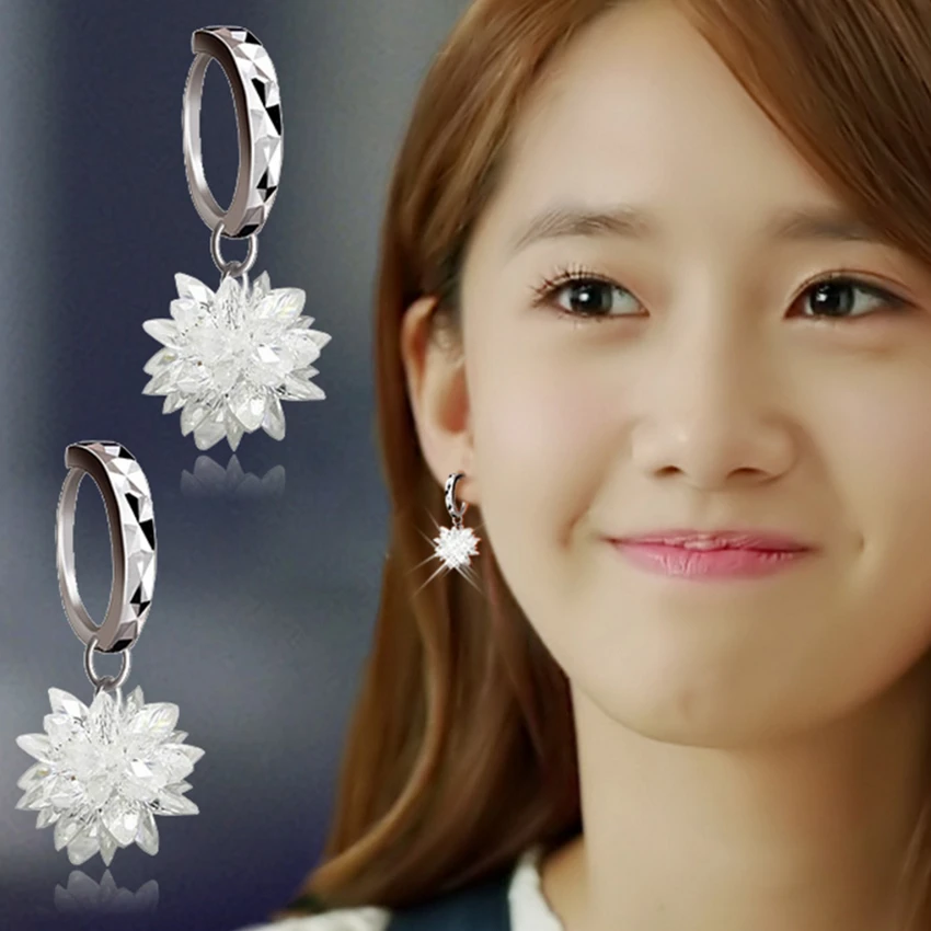 

NEHZY S925 Stamp silver woman earrings new fashion exquisite stones beautiful flowers lovely princess jewelry