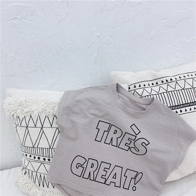 2019 New Baby Girl Children T-Shirt Short Sleeve Letter Print Girls T-shirt Cotton Tops Letters Shirts Summer Tee | Детская одежда и