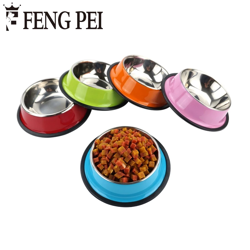 Нержавеющая сталь собака чаши 3 цвета Еда пить воду блюд подачи для Cat Щенки