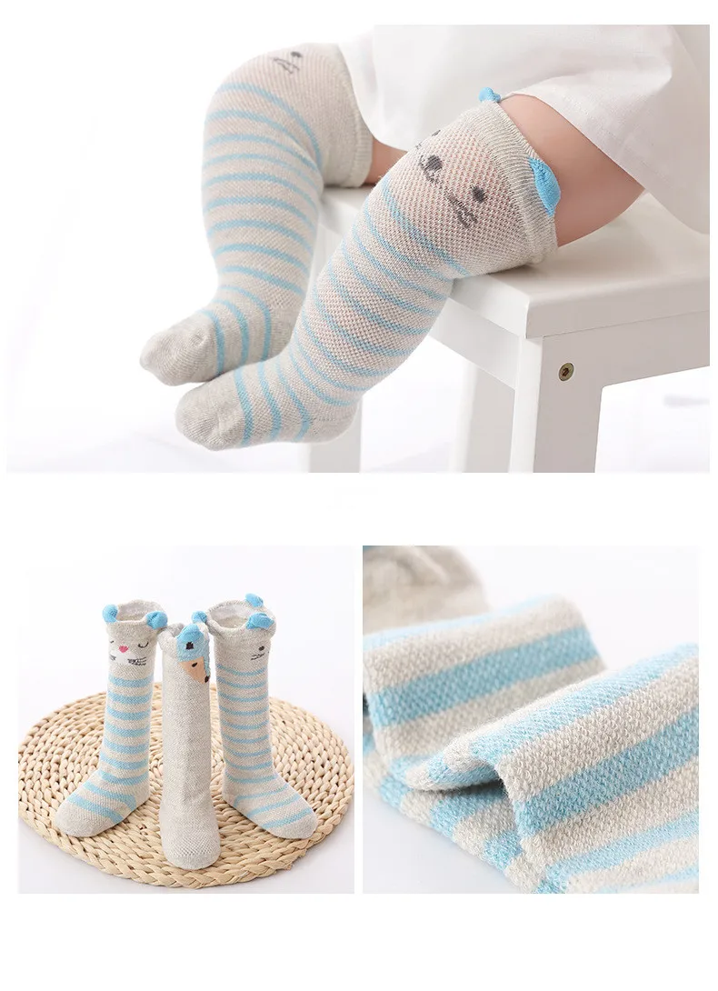 YWHUANSEN 3 Pairs/lot Summer Mesh Thin Baby Girls Boys Knee High Socks Toddler Infant Newborn Cotton Tube Ruffled Leg Warmer