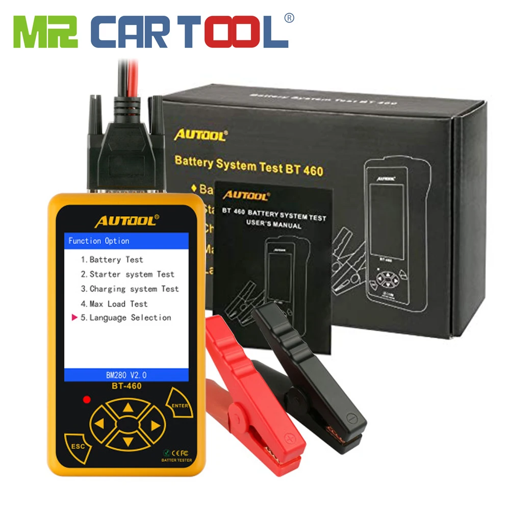 Mr Cartool BT460 автомобиля Батарея Тестер 12/24 V анализатор клеток средство диагностики
