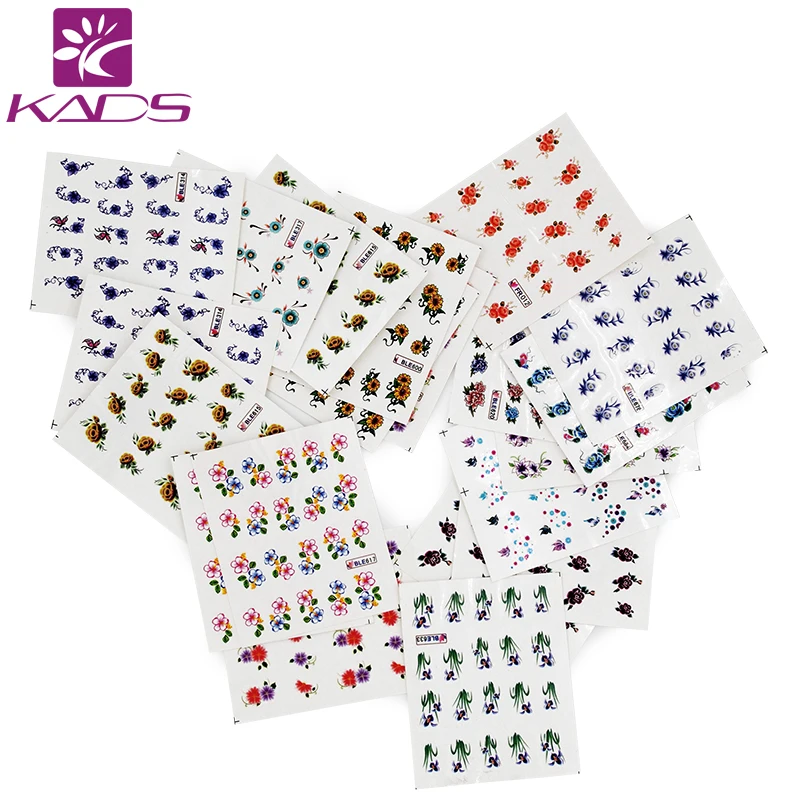 KADS Новый 50 шт./компл. Стильный Ногтей Самоклеющиеся Наклейки 3D Nail Art Передача