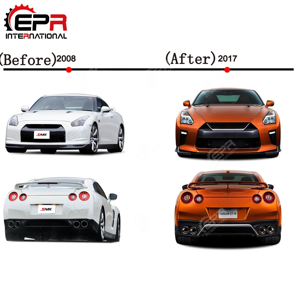 Для Nissan Skyline GTR R35 комплект с широким корпусом 2018 тюнинг PP полный деталей бампер