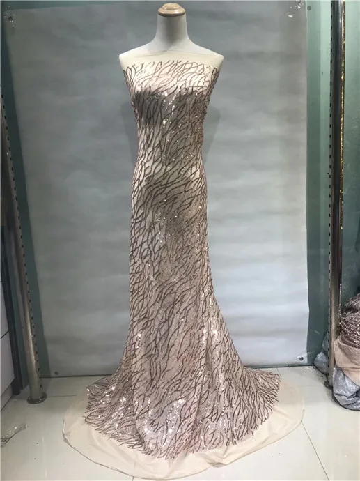 Нигерия Кружева Ткань Золото Французский Тюль Кружевная С Пайетками 2018