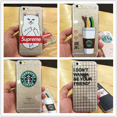 10 шт./лот Марка Дизайн Кроссовера Shine Silver Glitter Ясно Мягкий Тощий Чехол Для iphone 6/6 s 6