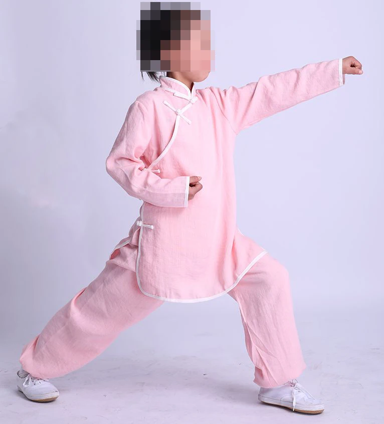 Детская и взрослая льняная одежда для единоборств pinkgreen/red/blue wudang kung fu wushu taijiquan