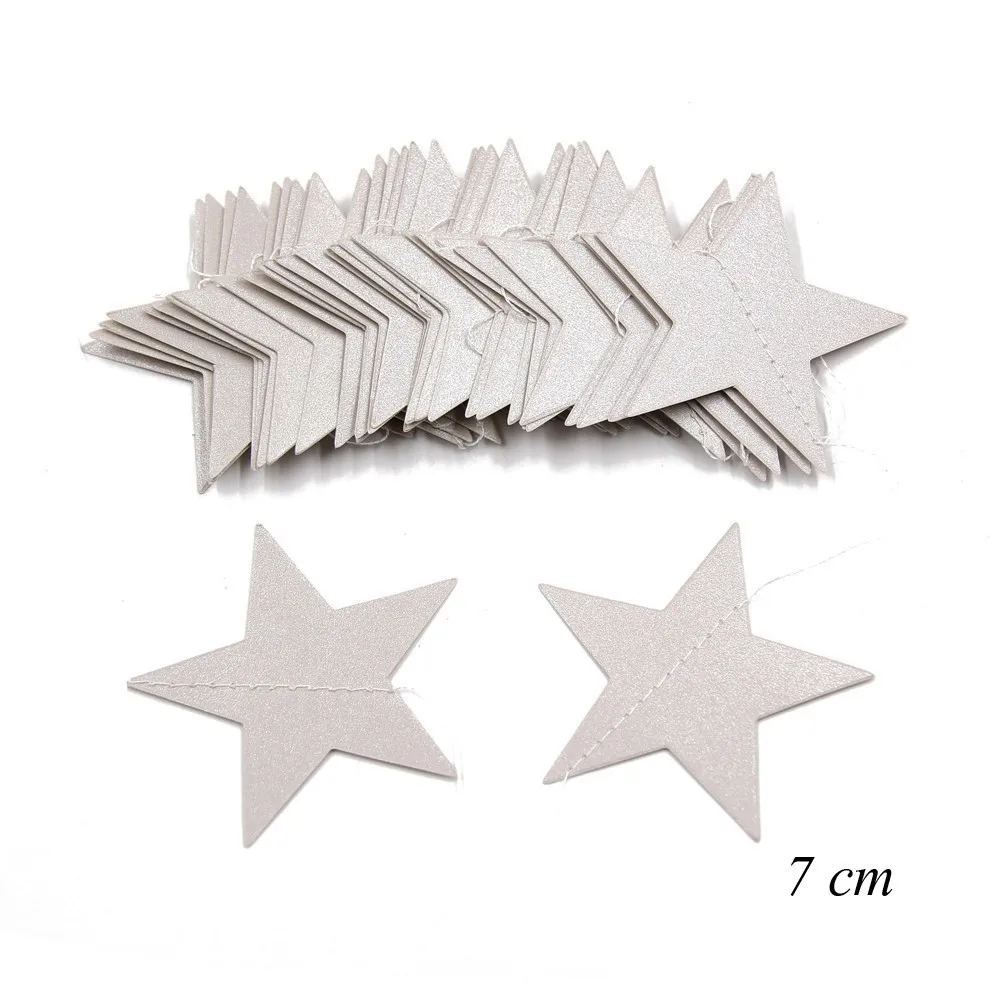 7cm Silver Star 4 1 компл. Золото серебро звездный баннер блестящая бумага гирлянды сердце для детей детский душ с днем рождения Свадебная вечеринка украшения поставки - Цвет: 7cm Silver Star 4