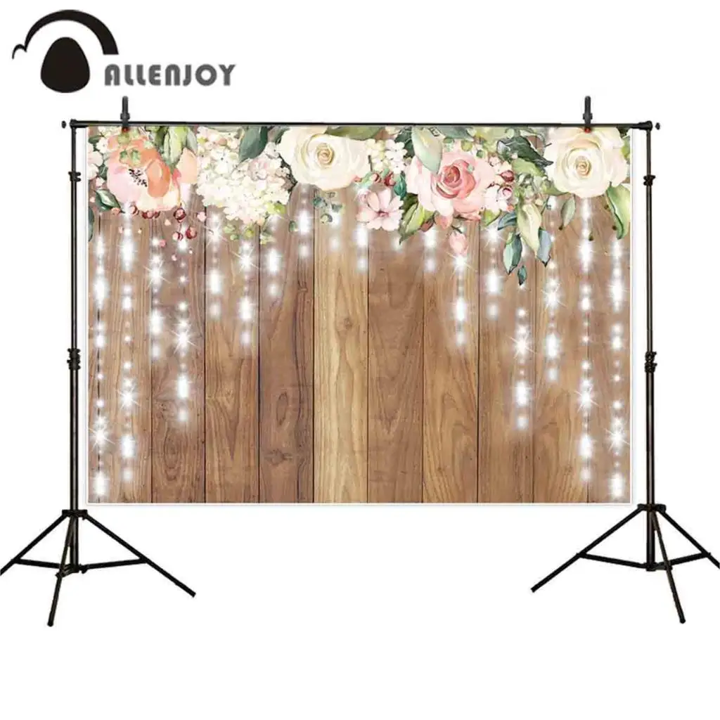 Allenjoy фон для фотосъемки деревенский Свадебный блестящий цветок дерево boda фон для фотосессии тканевый реквизит для фотосессии Декор