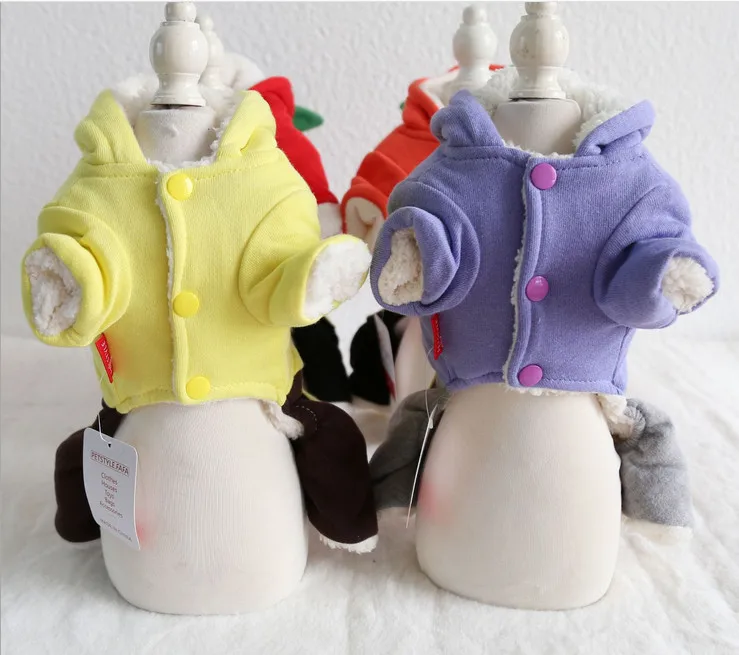 Одежда для собак с фруктами и яблоками зимний теплый халат комбинезоны пижамы