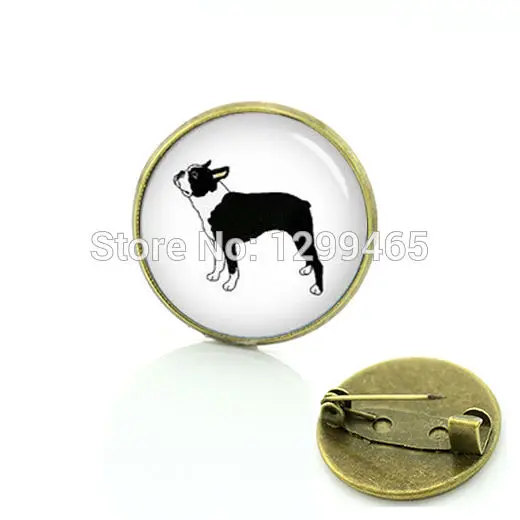 Носимые Броши с изображением животных элегантный дизайн значки boston terrier