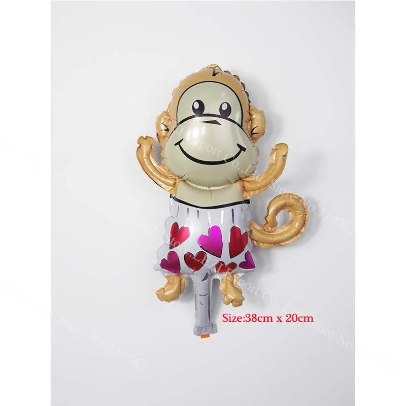 Monkey 8 шт. мини воздушные шары из фольги в виде животного День Рождения Декор детские подарки Детские игрушки Лев Обезьяна Зебра олень корова голова животного воздушный шар - Цвет: Monkey