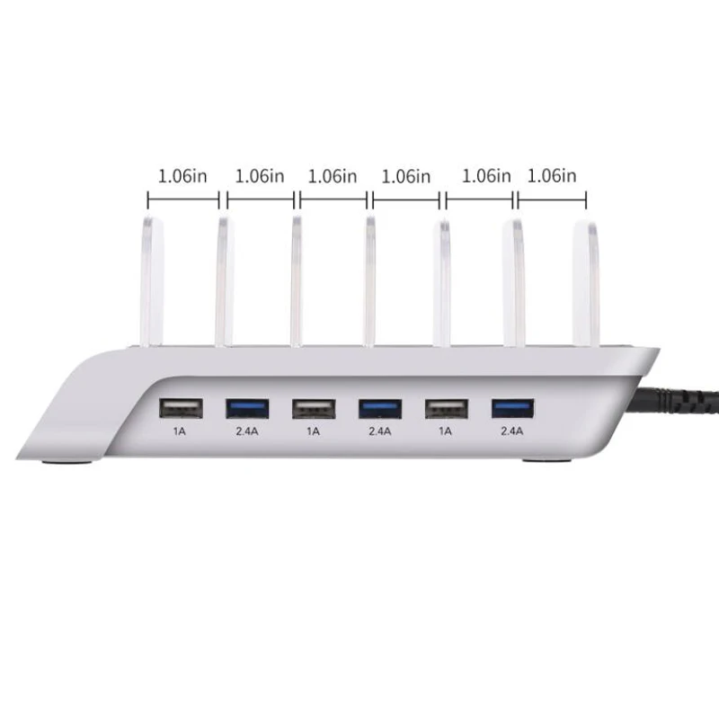 Быстрая зарядка USB многопортовое зарядное устройство для телефона 6 портов док-станция Подставка держатель для всех телефонов/столов/смарт-часов/power Bank