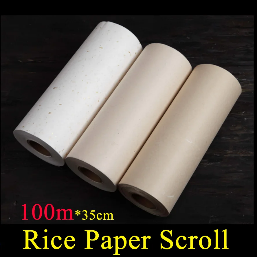 Фото 100 м соломенная рисовая бумага натурального цвета Свиток для живописи
