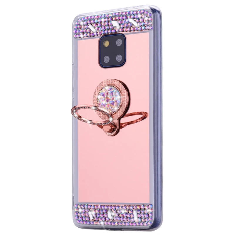 3d Алмазный роскошный зеркальный ТПУ чехол для Huawei P20 Pro P10 P8 P9 Lite 2017 Honor 8C 8 7A 7C Y5 Y6 Prime