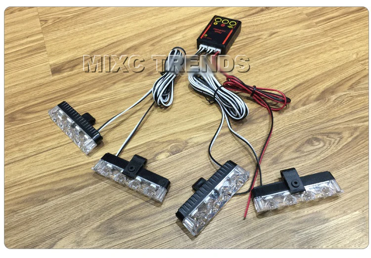 4x4 led DC 12V Предупреждение полиции мерцающий светильник 4 в 1 Управление DRL автомобилей Грузовик мигает пожарные проблесковый маячок скорой помощи Дневной светильник