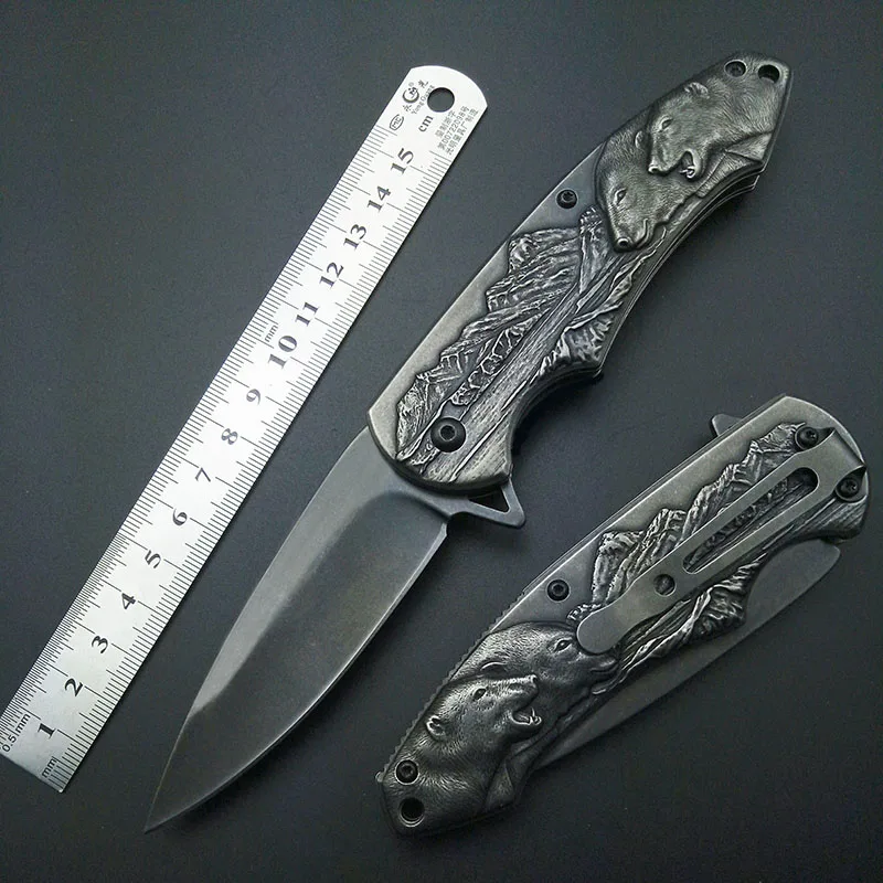 Складной нож Stonewash Polar Bear 7Cr13 тактические складные ножи с лезвиями уличные