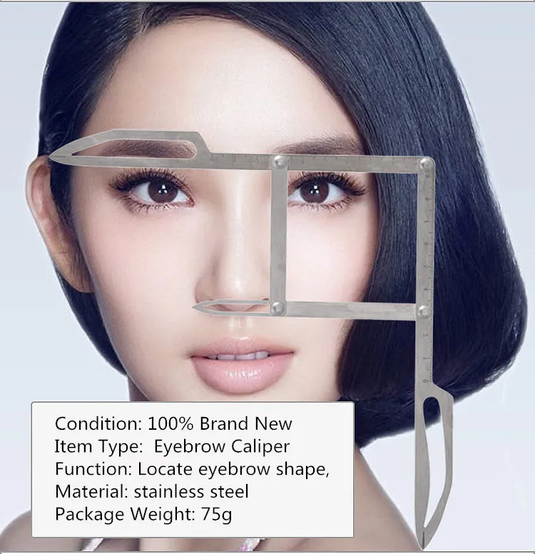 1PCS Golden Ratio Measure Microblading Stainless Steel Ruler Permanent Makeup Eyebrow Tattoo Design Calipers Stencil Free Ship | Красота и