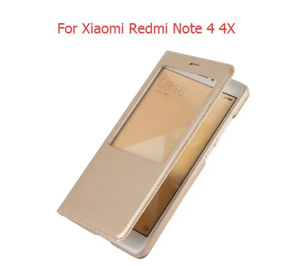 Для Xiaomi Redmi Note 4 4X Coque/чехол с окошком из кожи откидной крышкой для Pro Etui Hoesje Funda|case
