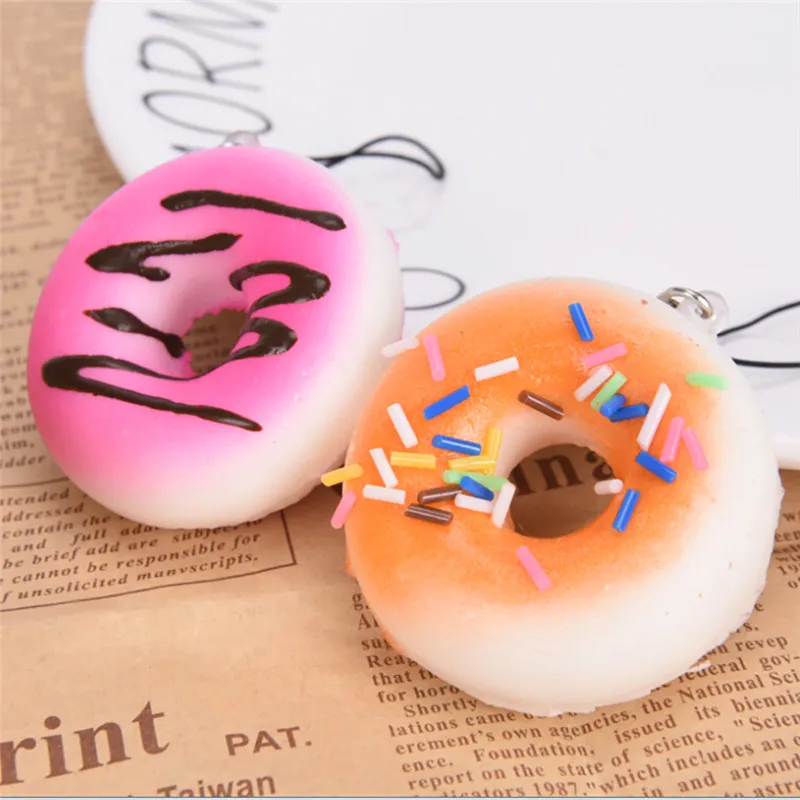 5 см искусственные мягкие симпатичные хлеба/Donut брелок для телефона Декор Kawaii