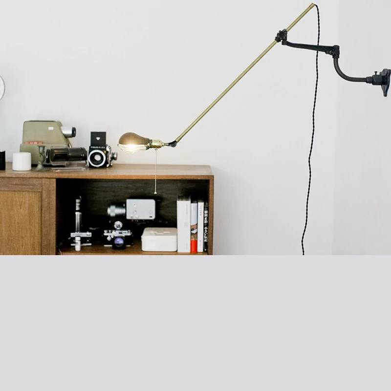 Бесплатная доставка настенная лампа винтажная медная E27 Edison накаливания