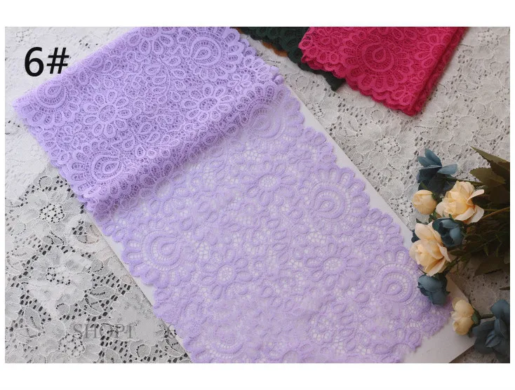 6 light purple 5 Ярд/Лот, тянущиеся кружева, отделка шириной 18 см, ручная работа, сделай сам, нижнее белье, бюстгальтер, шитье, ресницы, тканевые аксессуары к одежде, 16 цветов - Цвет: 6 light purple
