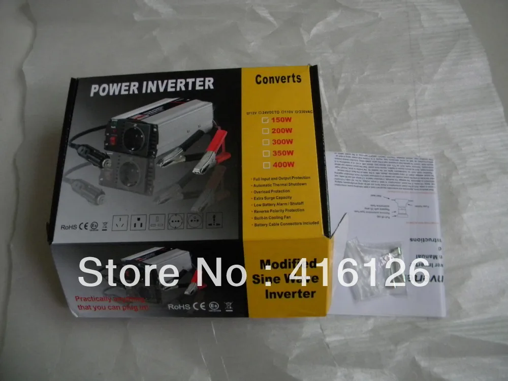 Самый дешевый автомобильный инвертор с USB DC 12v к AC 220v Cigarratte 150w Connverter Cyclinder