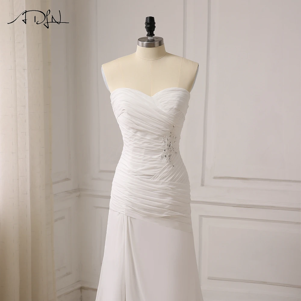 Adln пикантные Свадебные платья Русалочки Милая Шифон Пляж Vestido De Noiva с разрезом на