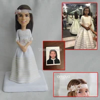 ooak custom clay figurines custom clay girl bride dollhouse dolls wedding cake topper decor miniature sculpture art work