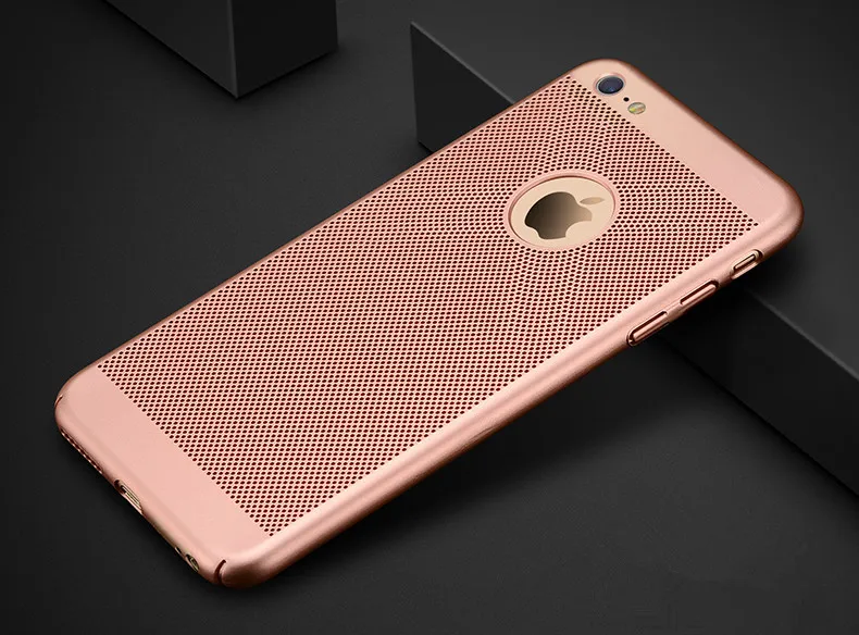 Чехол для iPhone X Xs Max XR 5 5S SE 6S 6 7 8 PLUS 11 Pro Max теплоотводящий чехол для телефона Роскошный Матовый Жесткий ПК защитный чехол - Цвет: Rose Gold