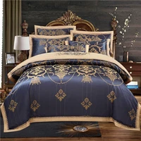 cotton flatbed sheet fitted sheet luxury satin jacquard duvet cover queen king bedding set bed set parure de lit ropa de cama