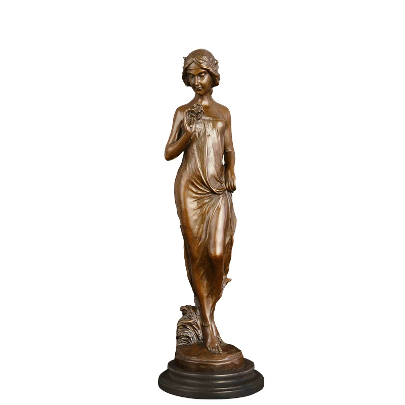 

ArtsHom DS-113 Home Decor Western Female Statue Woman with Flower Sculpture Modern Figurine Art Indoor Decor Collectibles