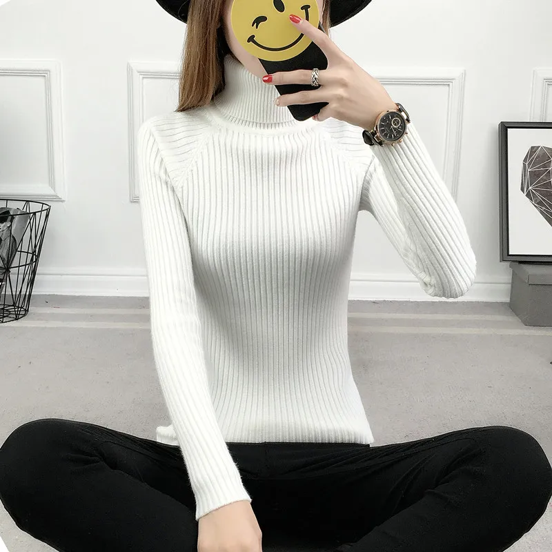 Long Sleeve Turtleneck Autumn Winter Sweaters Fashion 2018 Women And Pullovers Knitted Pullover Sweater Jumper | Женская одежда