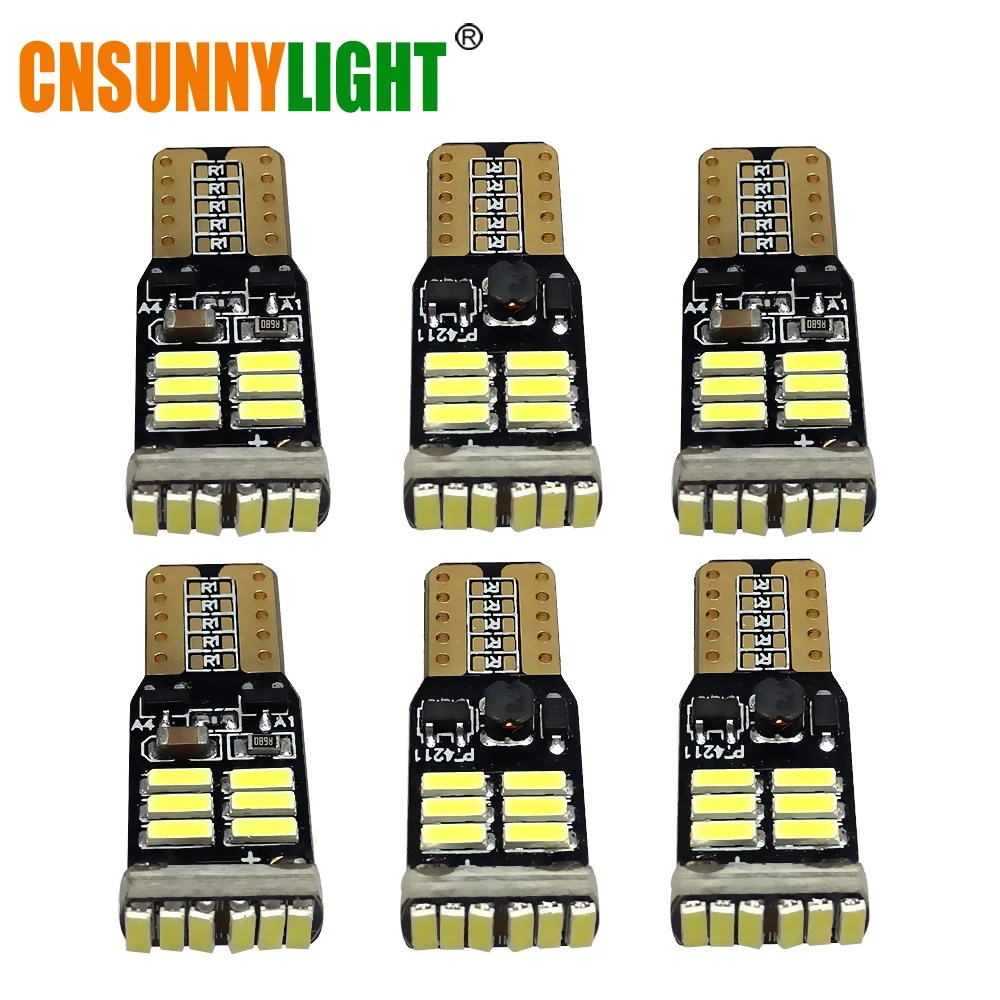 Светодиодный фонарь CNSUNNYLIGHT 6x T10 W5W 194 168 4014 12 В 24 для автомобиля мотоцикла с