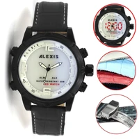 alexis brand alarm backlight water resist dual time analog digital watch men mens watches montre homme horloge mannen