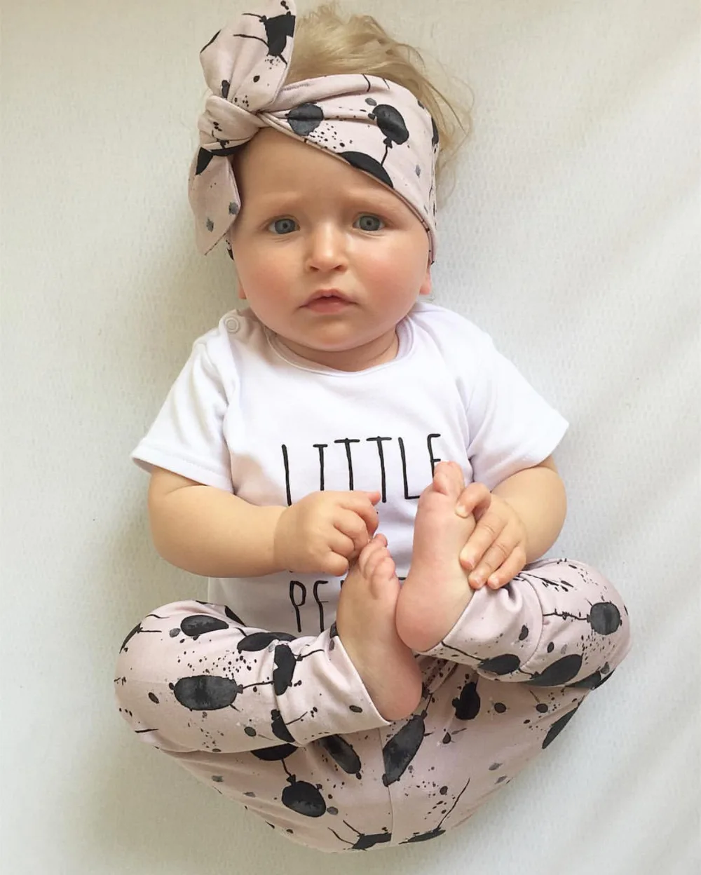 3PCS Newborn Infant Baby Girls Clothes O-Neck short Sleeve Tops +pants +Headband baby girl clothing set outfits | Детская одежда и