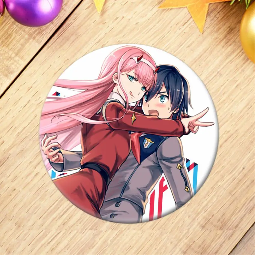 1pcs Anime DARLING in the FRANXX Cosplay Badge Cartoon Zero Two Pretty Brooch Pins Collection bags Badges for Backpacks