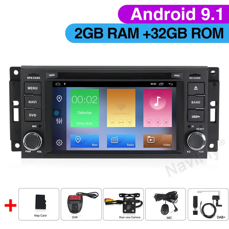 dvd Camera DVR DAB Android 9,1 автомобильный dvd мультимедиа gps Wi-Fi Canbus для Jeep libery, Wrangler Compass Commander Grand Cherokee Dodge Caliber Journey - Цвет: dvd Camera DVR DAB