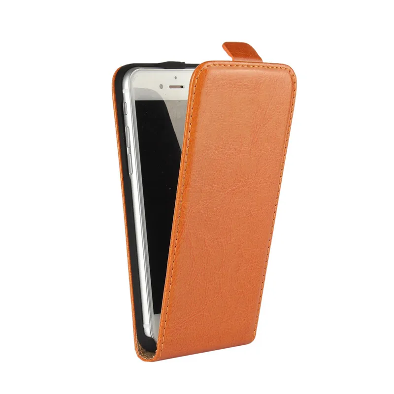 Orange PDGB Флип из искусственной кожи чехол для iPhone 6 6s Plus 7 8 чехол 4 4S 5 5C SE 5S Ретро Чехол Вертикальный флип чехол для телефона магнит - Цвет: Orange