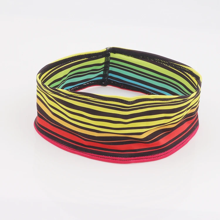 

Rainbow Running bright colours reflective material Comfortable Elastic Color Headband absorb sweat Sport Head Sweatband