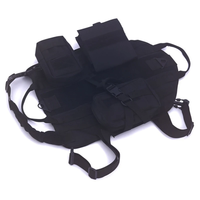 Камуфляжный/черный/зеленый/коричневый жилет для собак с 3 мешками нейлоновый