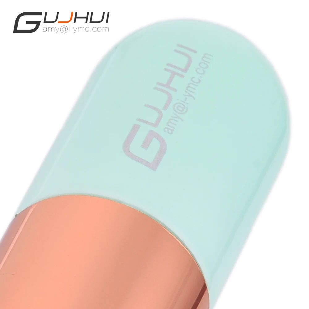 GUJHUI 1 шт. Фонд кисти для макияжа Синий Ручка Нейлоновая Щетка волос круглый