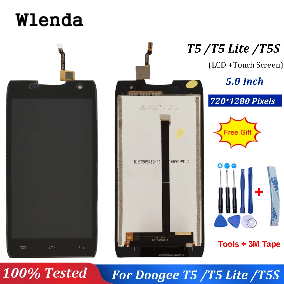 100% оригинал Для DOOGEE T5 Lite ЖК дисплей + кодирующий преобразователь сенсорного
