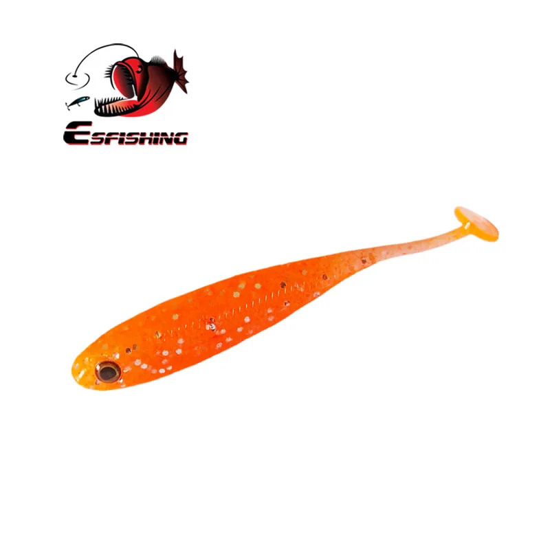 PA36 Esfishing Рыбалка приманки для морского мягкие приманки Приманка T Глянцевая Шад 70 мм 2,8 г 10 шт. 3D глаз блеск бас карп зима - Цвет: PA36