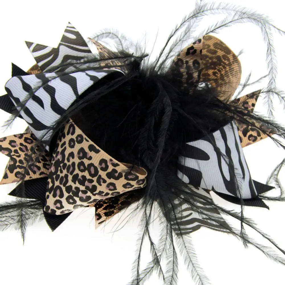 Halloween Children Girls HeadbandsDelicate Feather Bowknot Hair Clip Band Dual Use Clothes Dress Accessories san0 | Детская одежда и