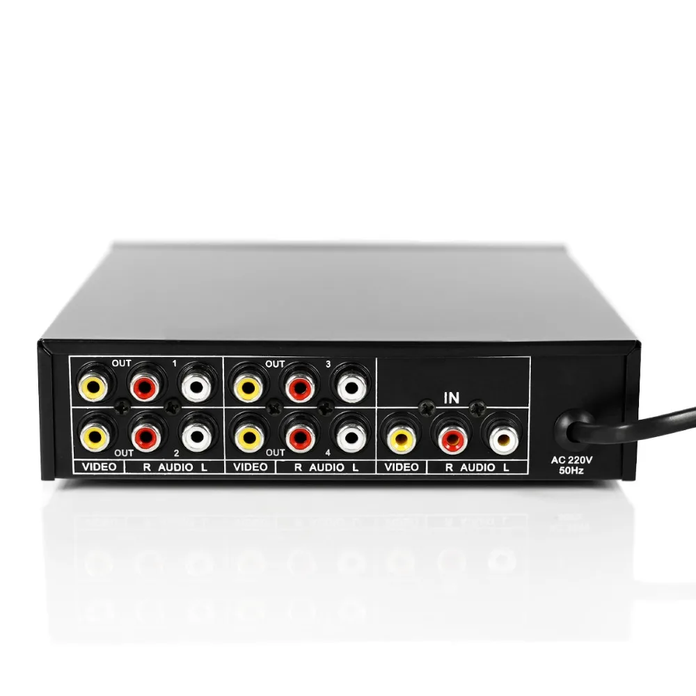 VSP4 AV сплиттер 1 минута 4 аудио и видео Переключатель Разделенный экран RCA один вход