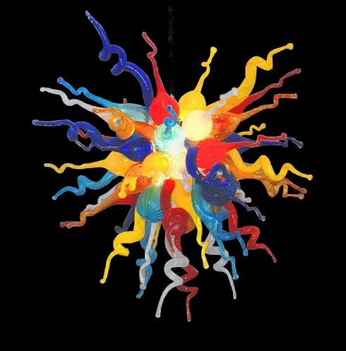 Распродажа недорогая разноцветная светодиодная люстра ручной работы из дутого