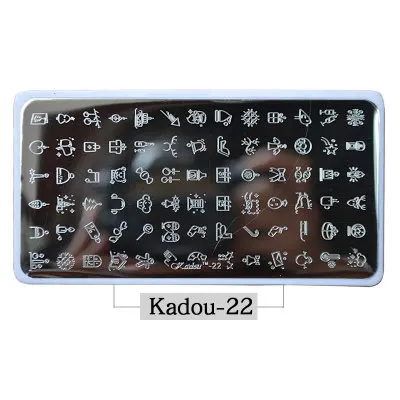 Kadou-22 1* ногтей штамповки пластины Мода ногтей шаблон мультфильм/цветок Рождество стальной штамп шаблон лак для ногтей трафареты Kadou7-22 - Цвет: Kadou-22