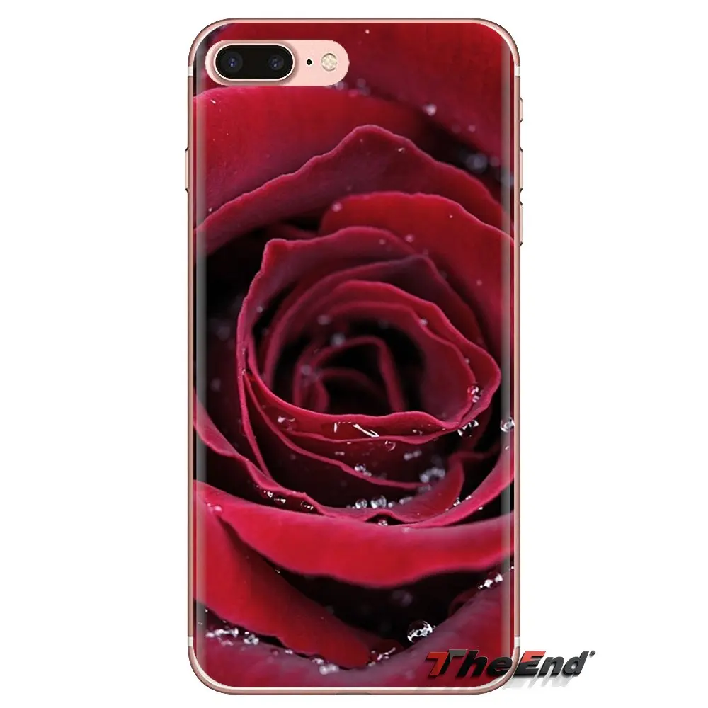 Мягкие прозрачные чехлы для sony Xperia Z Z1 Z2 Z3 Z5 compact M2 M4 M5 C4 E3 T3 XA huawei mate 7 8 Y3II Macro Red rose |