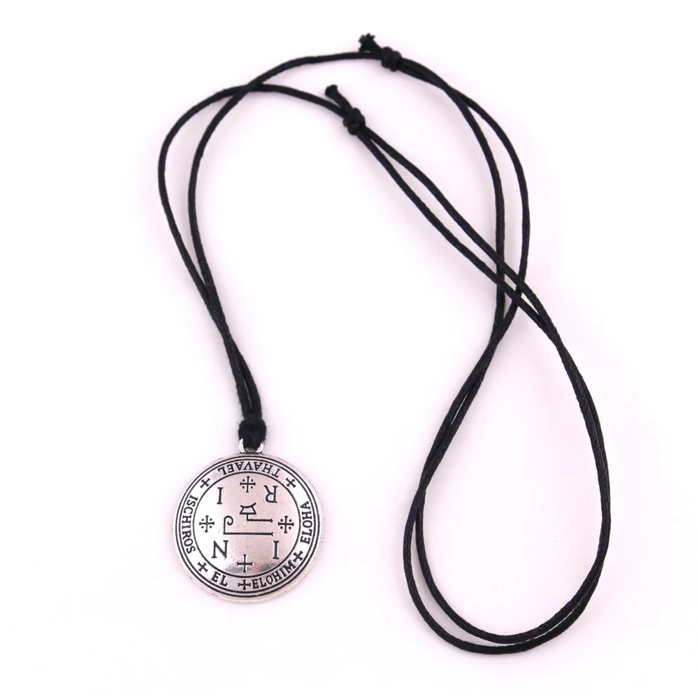Seal of the Archangel Thavael Enochian Pendant Necklaces Talisman Amulet Angel Jewelry Vintage Wax Rope Necklace | Украшения и