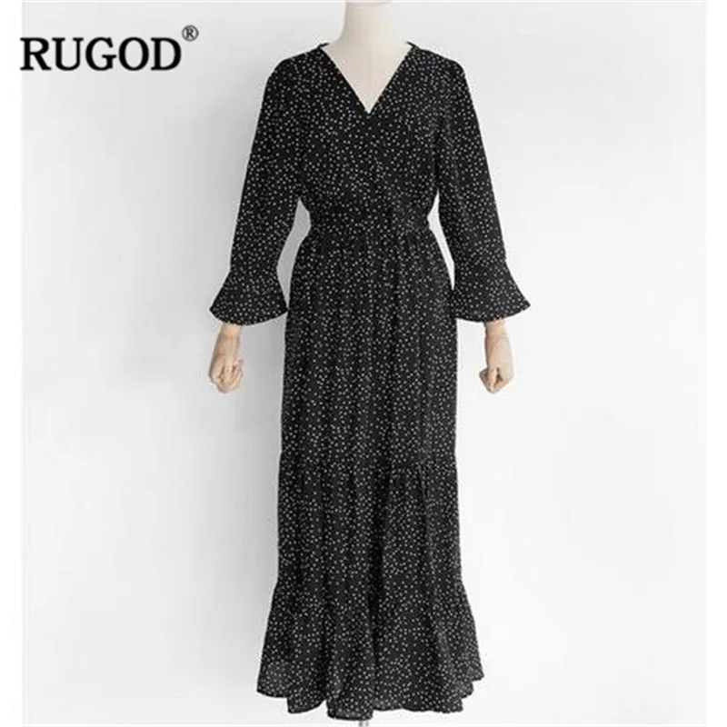 Женское длинное платье в стиле бохо RUGOD повседневное пляжное с цветочным принтом